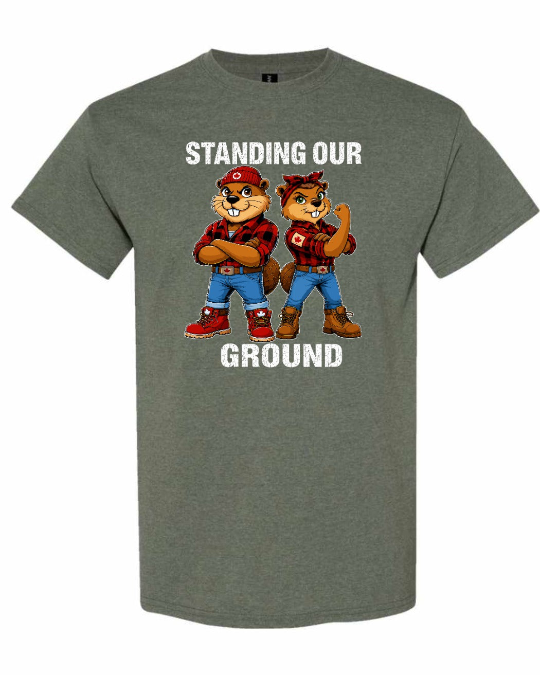 Standing Our Ground Men's Tee in Heather Military Green