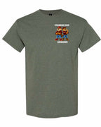 Standing Our Ground Left Chest Men's Tee in Heather Military Green
