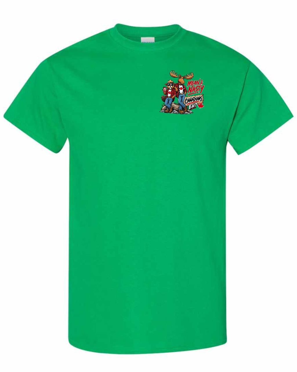 Mean and Nasty New Left Chest and Back Men's Tee in Irish Green
