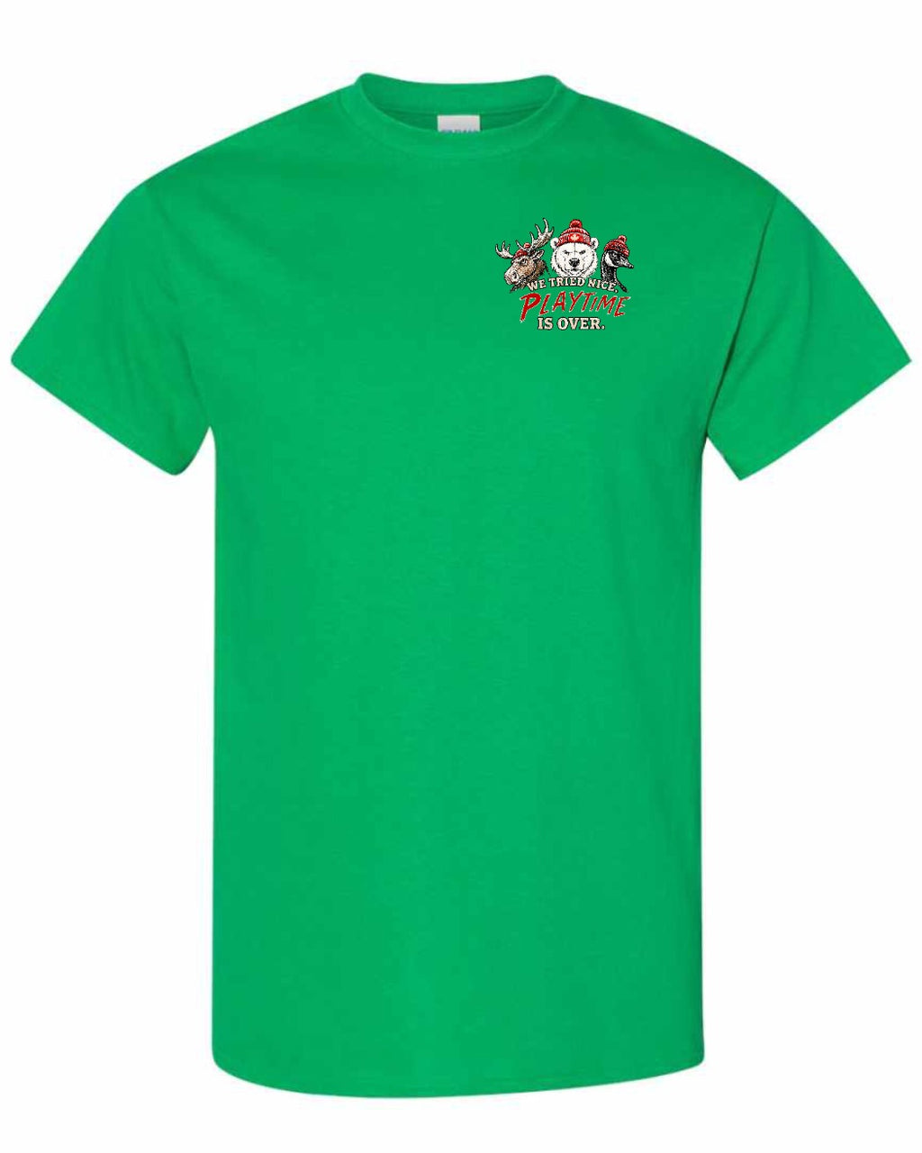 We Tried Nice New Left Chest and Back Men's Tee in Irish Green