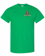 Dam Neighbours Left Chest and Back Men's Tee in Irish Green