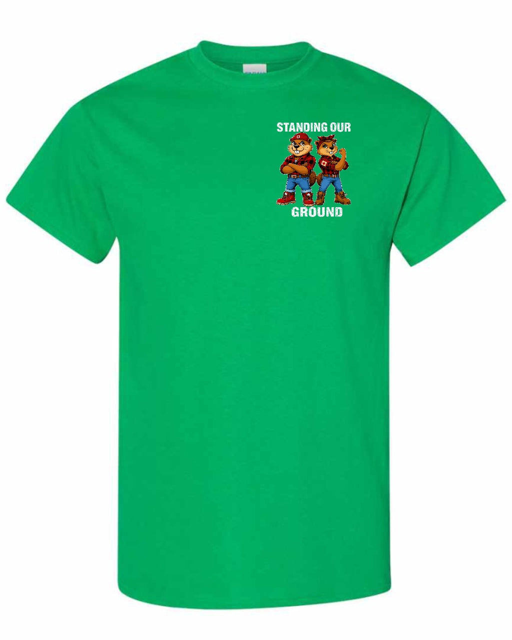 Standing Our Ground Left Chest Men's Tee in Irish Green