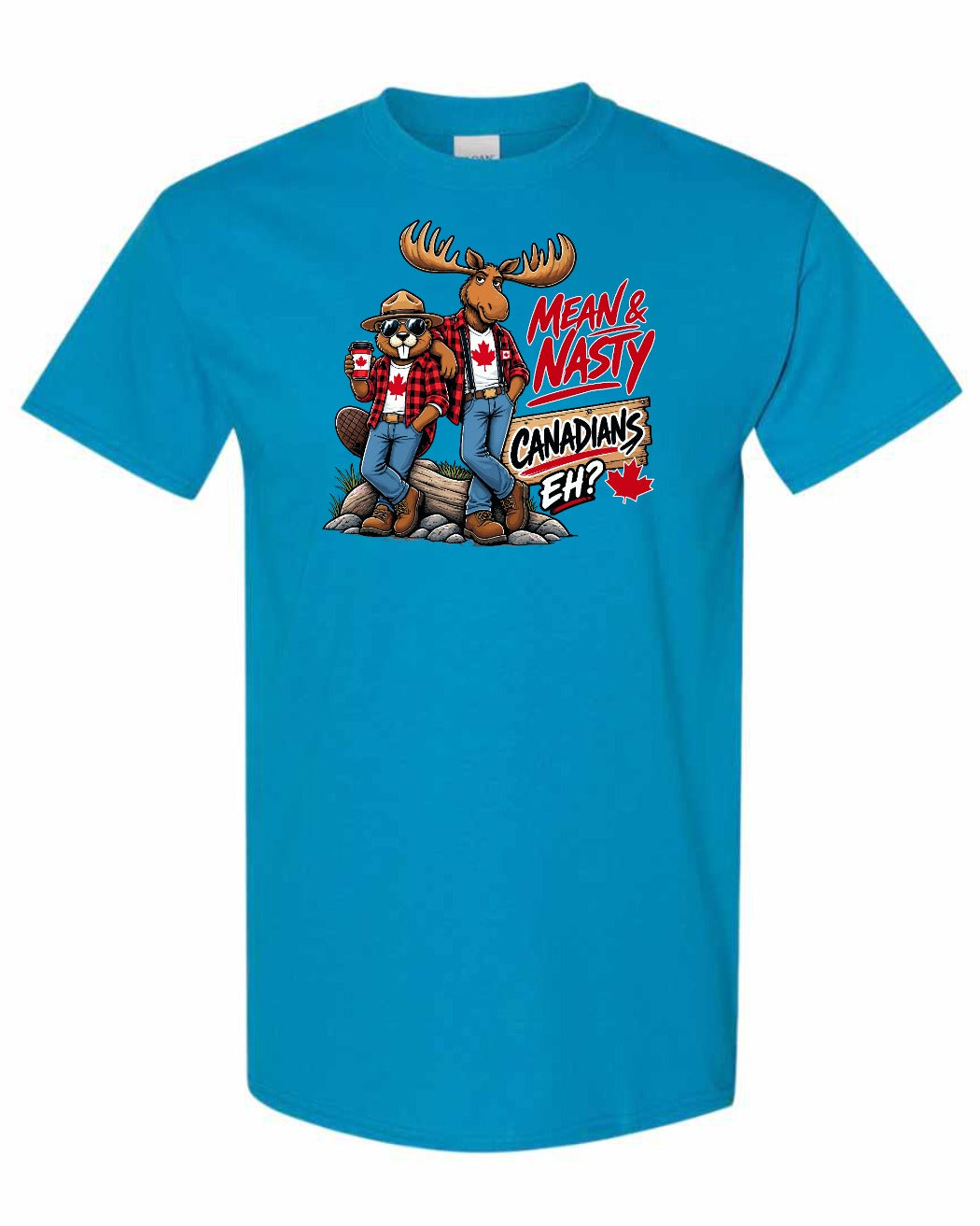 Mean and Nasty New Full Front Men's Tee in Sapphire