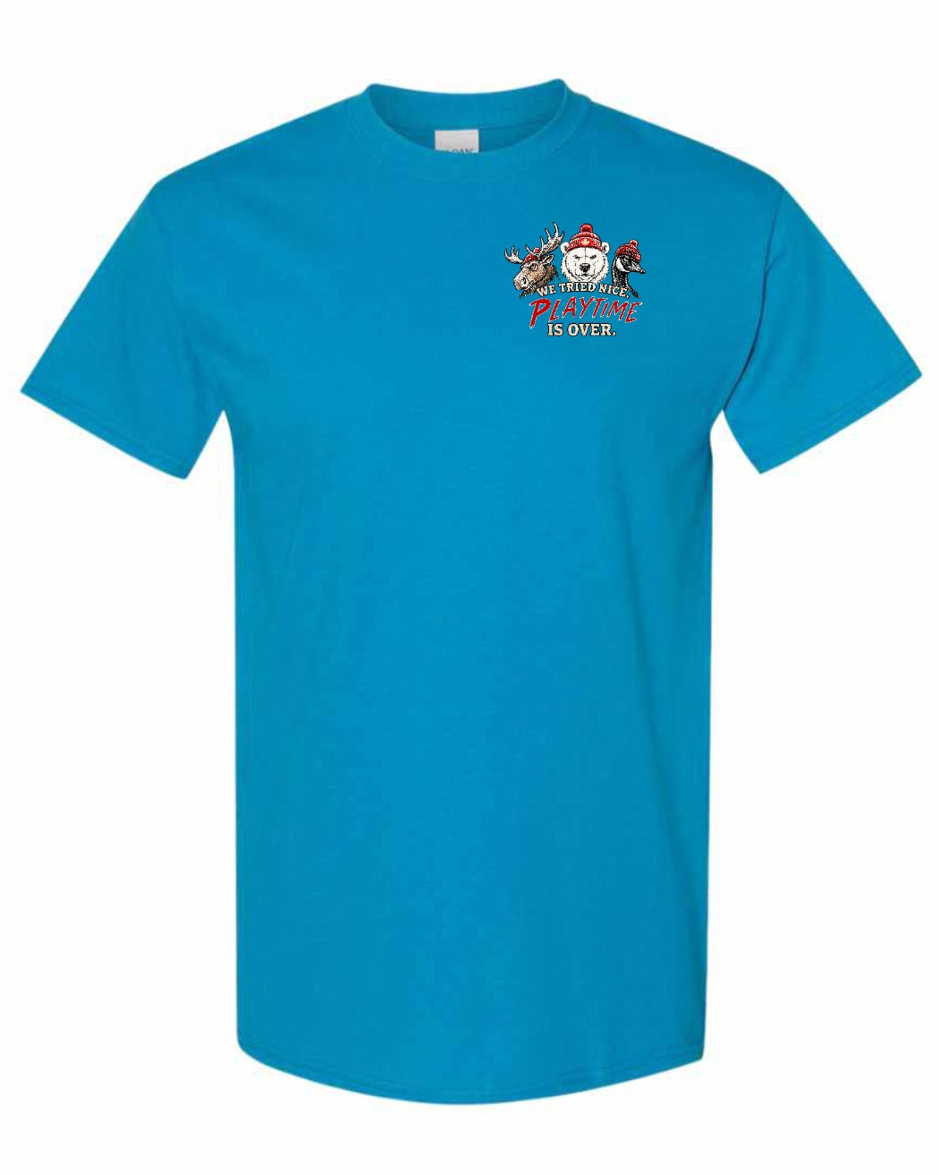 We Tried Nice New Left Chest and Back Men's Tee in Sapphire