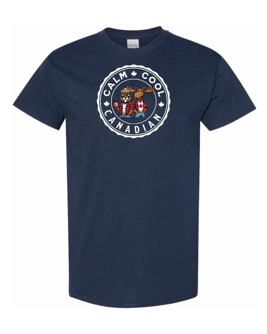 Calm Cool Canadian Beaver and Moose  Men's Tee