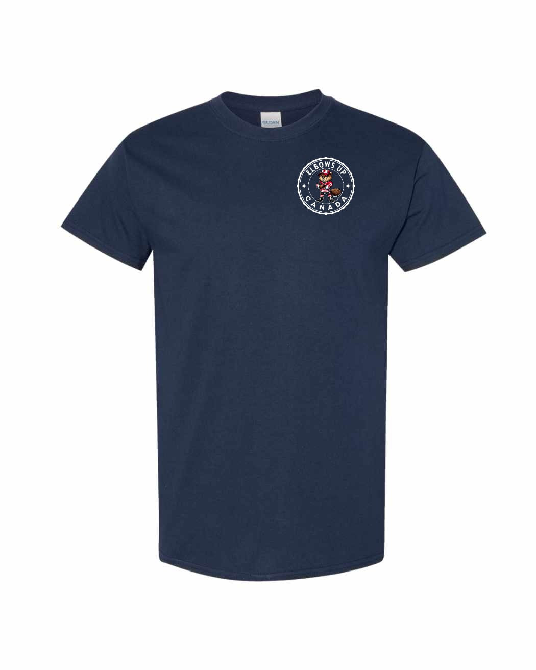 Elbows up Beaver Left Chest Men's Tee - Gildan Canada (sewn Internationally)