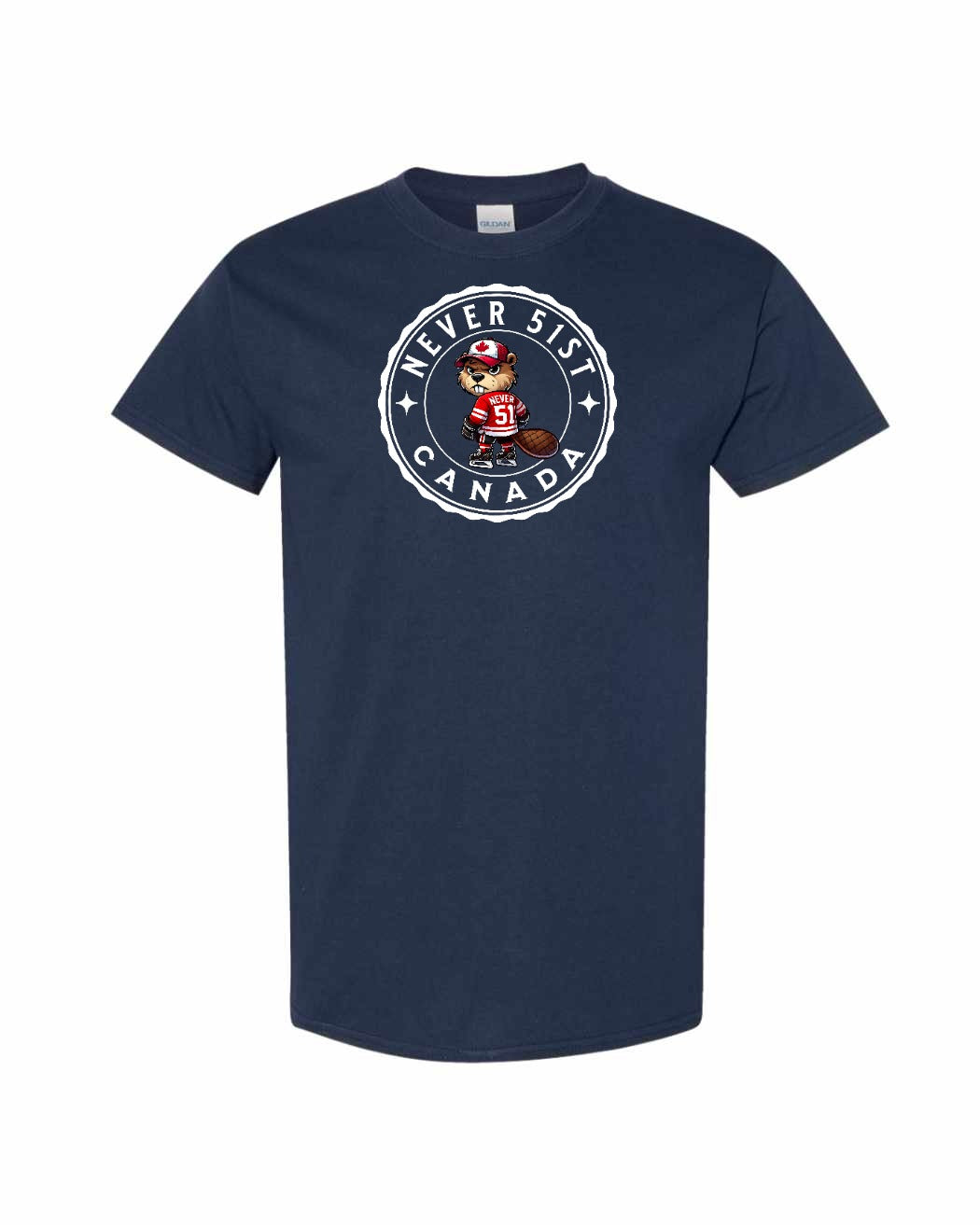 Never 51st Beaver Mens Tee - Gildan Canada (sewn Internationally)