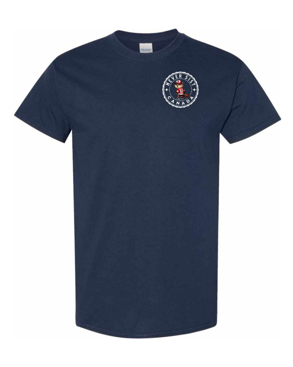 Never 51st Beaver Left Chest & Back  Men's Tee