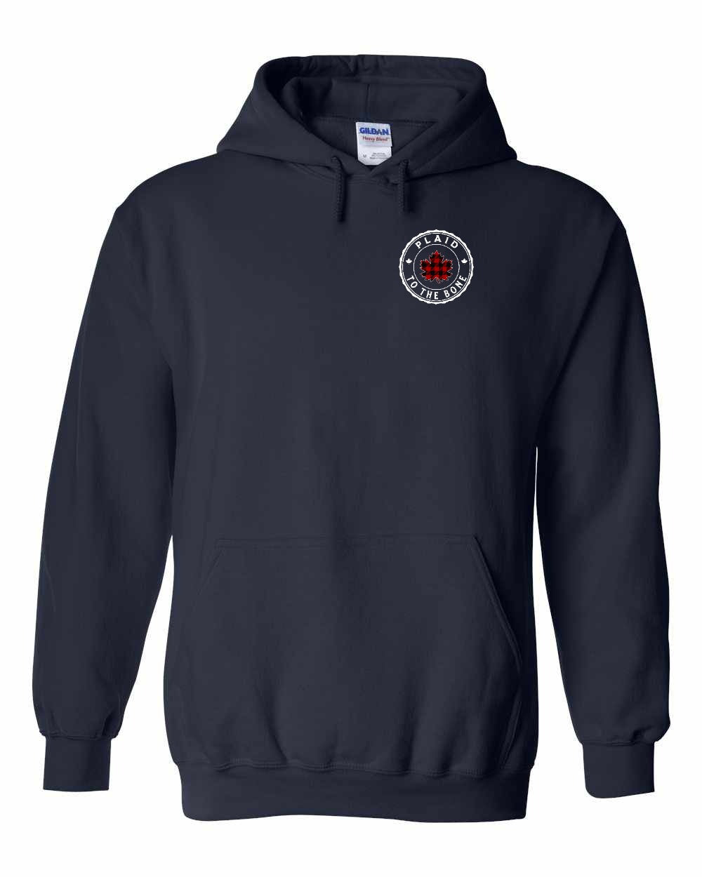 Plaid to the Bone Circle Leaf Left Chest Pullover