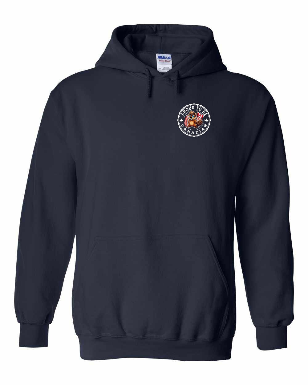 Proud to be Canadian Beaver Left Chest Pullover Hoodie
