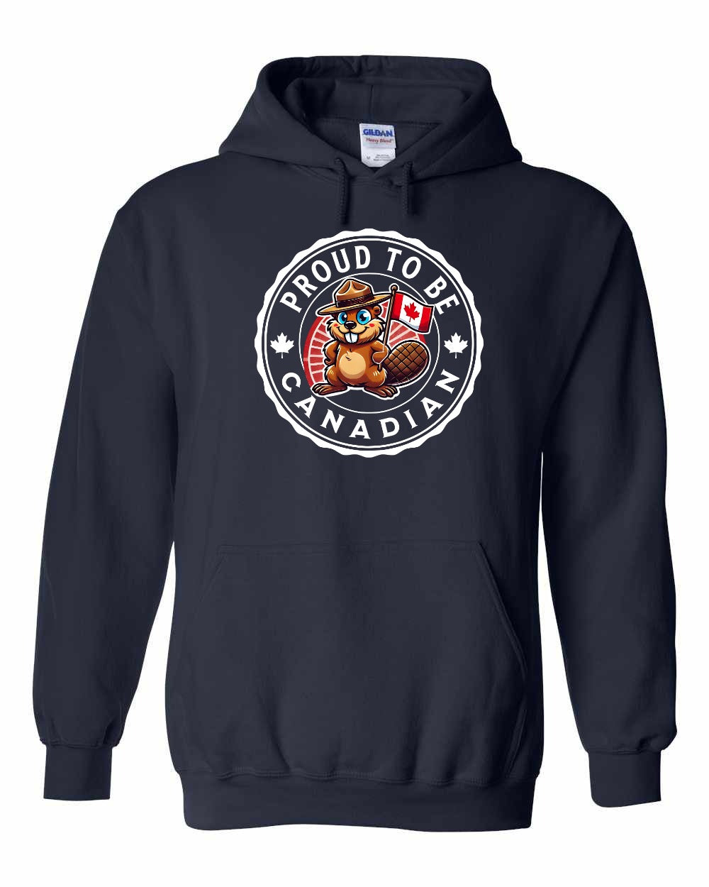 Proud to be Canadian Beaver Full Front Pullover Hoodie
