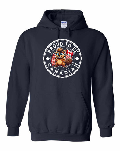 Proud to be Canadian Beaver Full Front Pullover Hoodie