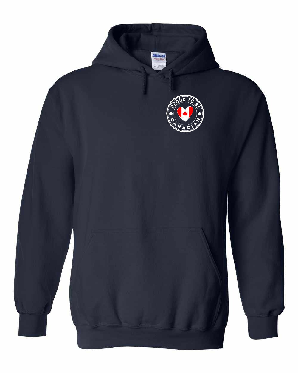 Proud to be Canadian Heart Flag Left Chest and Back Pullover - Gildan Canada (sewn Internationally)
