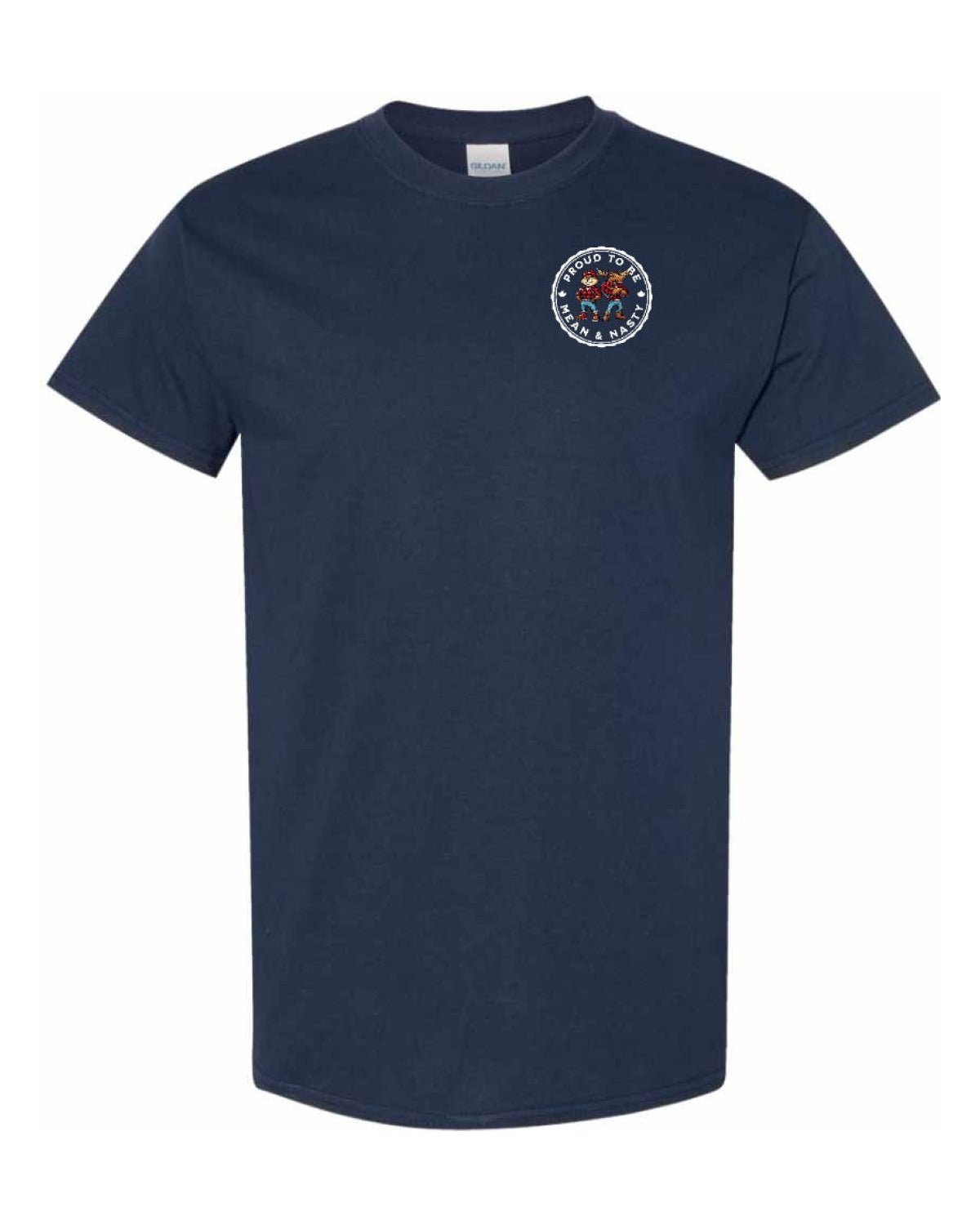 Proud to be Mean and Nasty Beaver and Moose Left Chest and Back Men's Tee
