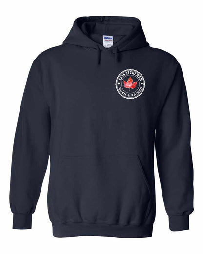 Born and Raised Saskatchewan Left Chest and Back Pullover - Gildan Canada (sewn Internationally)
