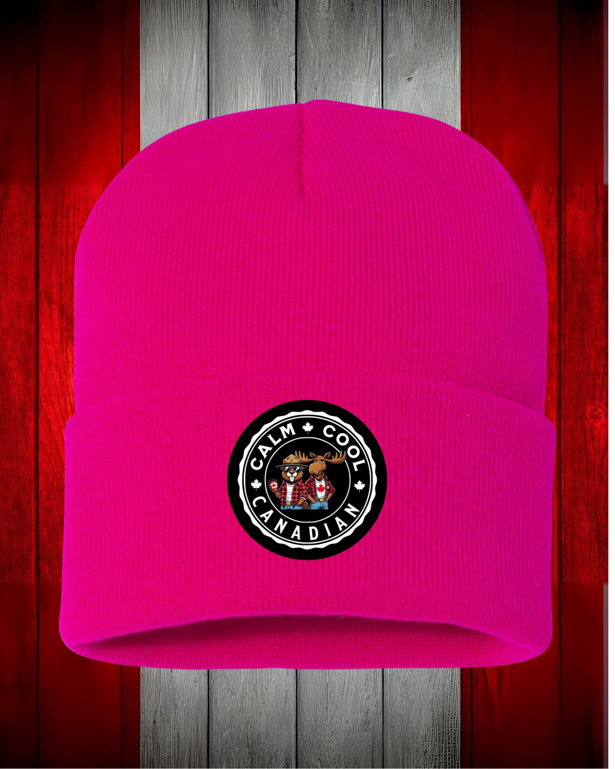 Calm Cool Canadian Moose & Beaver Toque