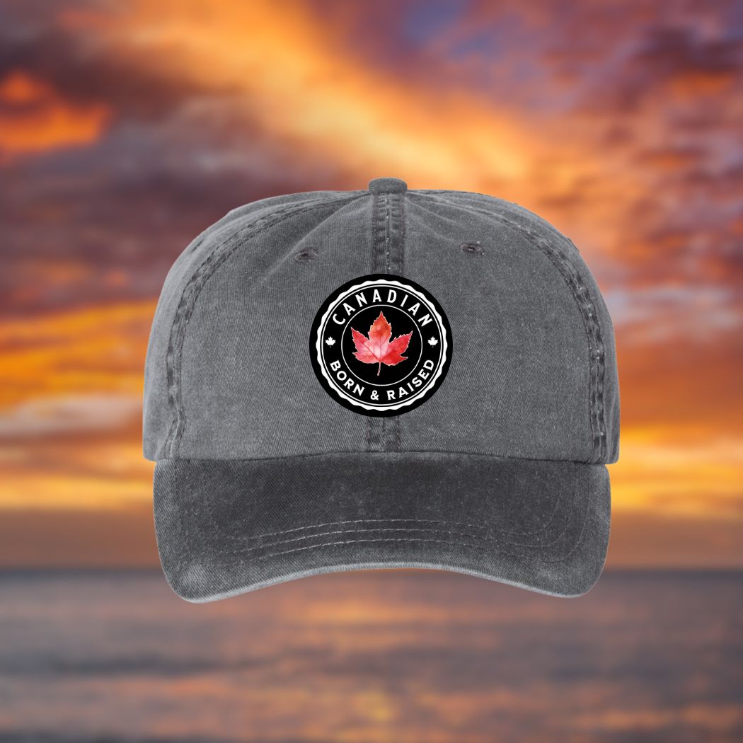 Canadian Born & Raised Leaf design Hat