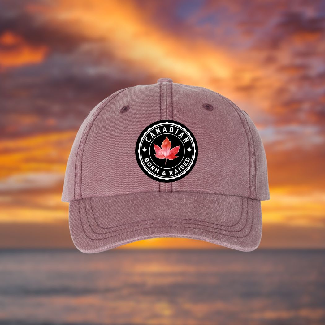 Canadian Born & Raised Leaf design Hat