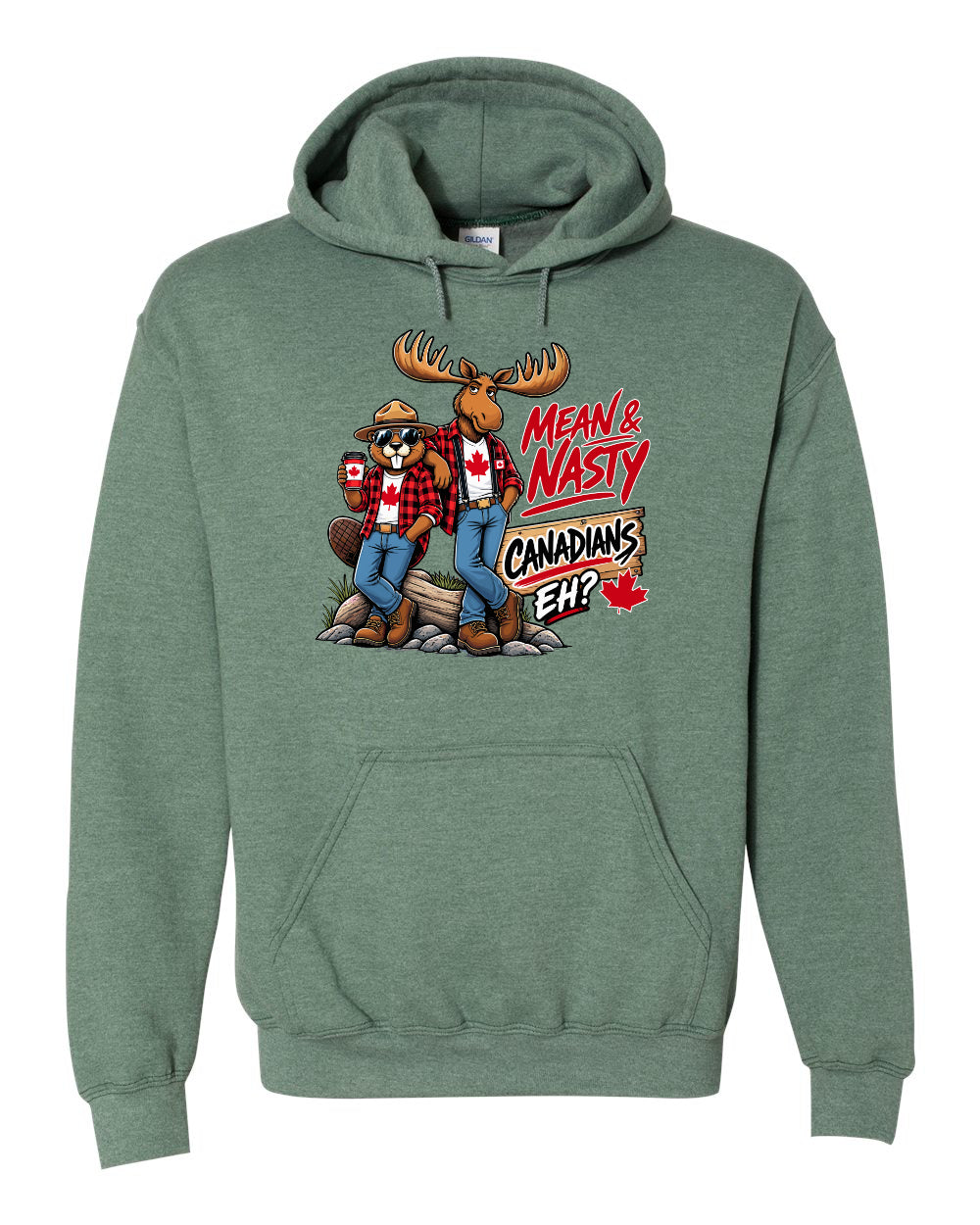 New Mean and Nasty Canadians Full Front Pullover Hoodie
