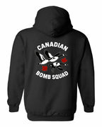 Canadian Bomb Squad Cropped Left Chest and Back Pullover Hoodie in Black - back