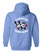 Canadian Bomb Squad Cropped Left Chest and Back Pullover Hoodie in Carolina Blue - back