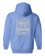 Proud To Be Canadian Folk Left Chest and Back  Pullover Hoodie - Unisex