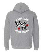 Canadian Bomb Squad Cropped Left Chest and Back Pullover Hoodie in Graphite Heather - back