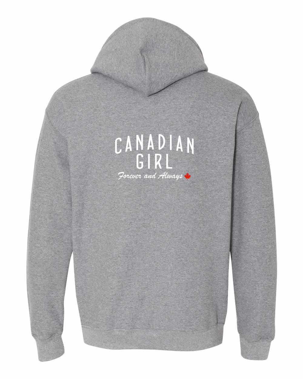 Canadian Girl Forever and Always Left Chest and Back Pullover Hoodie