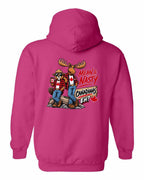Mean and Nasty New Left Chest and Back Pullover Hoodie in Pink - back