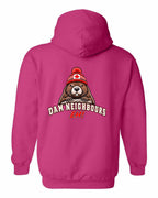 Dam Neighbours Left Chest and Back Pullover Hoodie in Pink - back