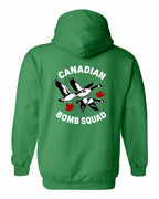 Canadian Bomb Squad Cropped Left Chest and Back Pullover Hoodie in Irish Green - back
