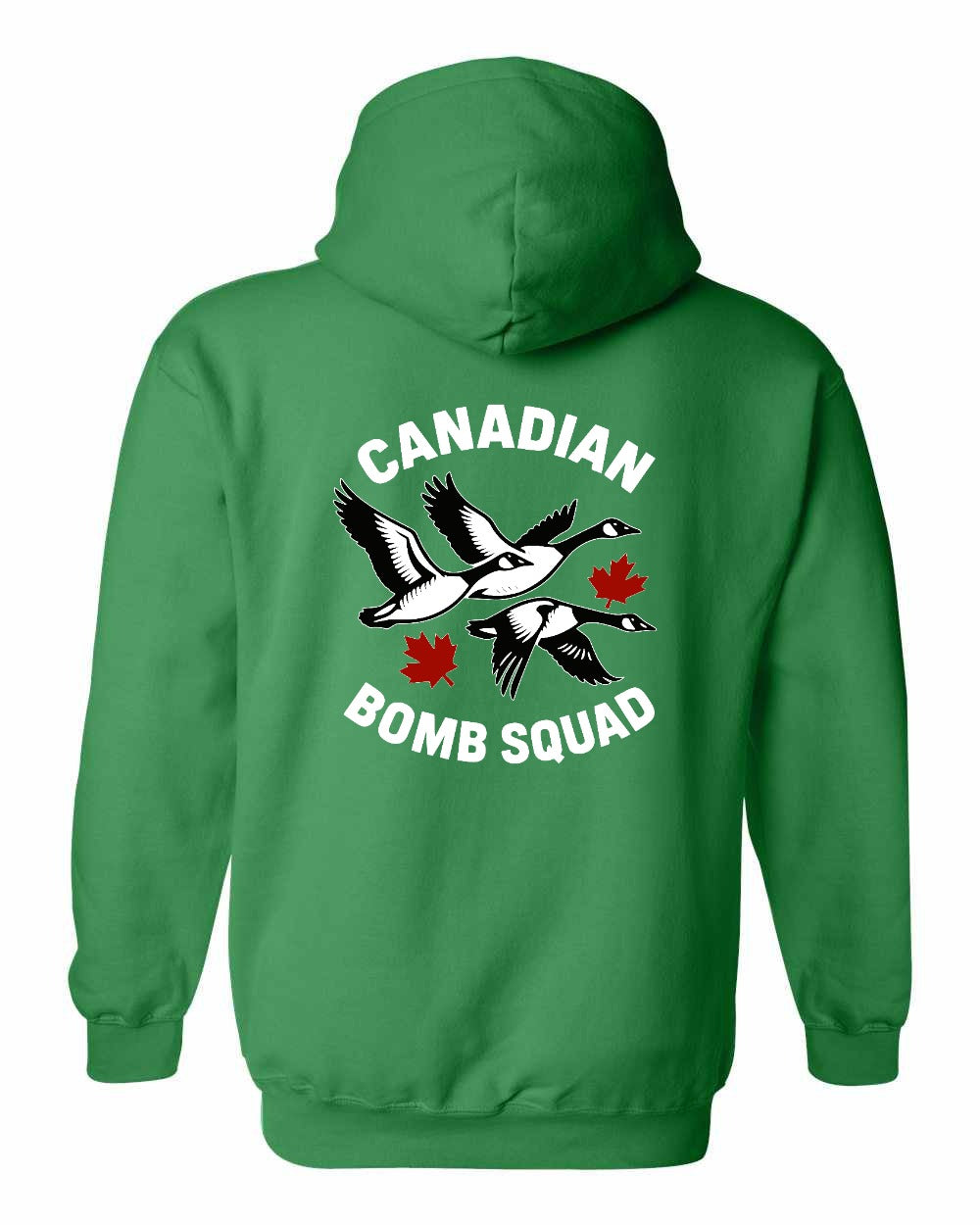 Canadian Bomb Squad Cropped Left Chest and Back Pullover Hoodie in Irish Green - back