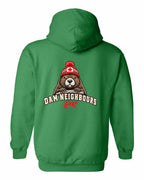 Dam Neighbours Left Chest and Back Pullover Hoodie in Irish Green - back
