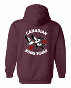 Canadian Bomb Squad Cropped Left Chest and Back Pullover Hoodie in Maroon - back