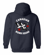 Canadian Bomb Squad Cropped Left Chest and Back Pullover Hoodie in Navy - back