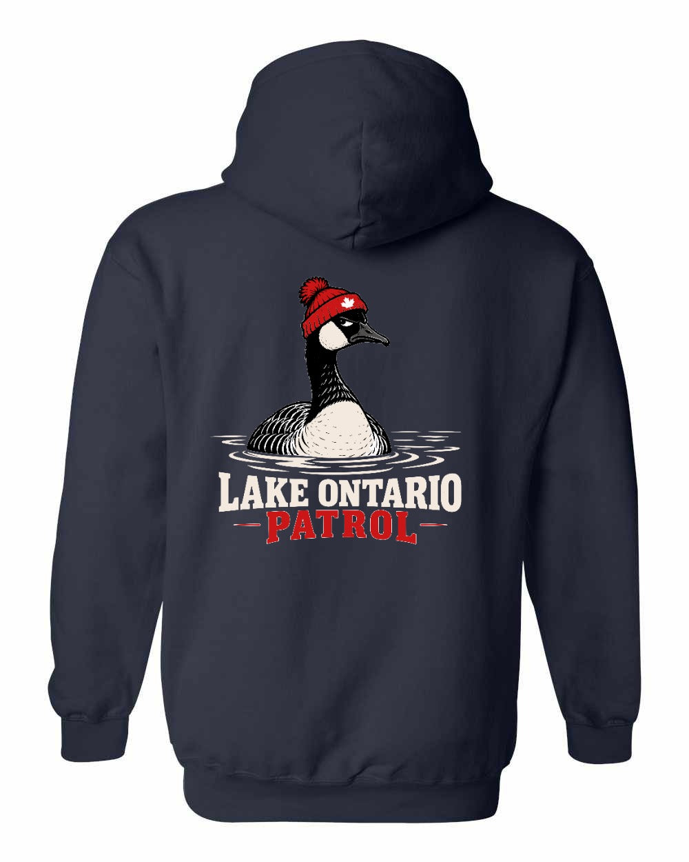 Lake Patrol Left Chest and Back Pullover Hoodie in Navy - back