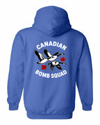 Canadian Bomb Squad Cropped Left Chest and Back Pullover Hoodie in Royal - back