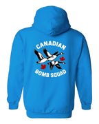 Canadian Bomb Squad Cropped Left Chest and Back Pullover Hoodie in Sapphire - back