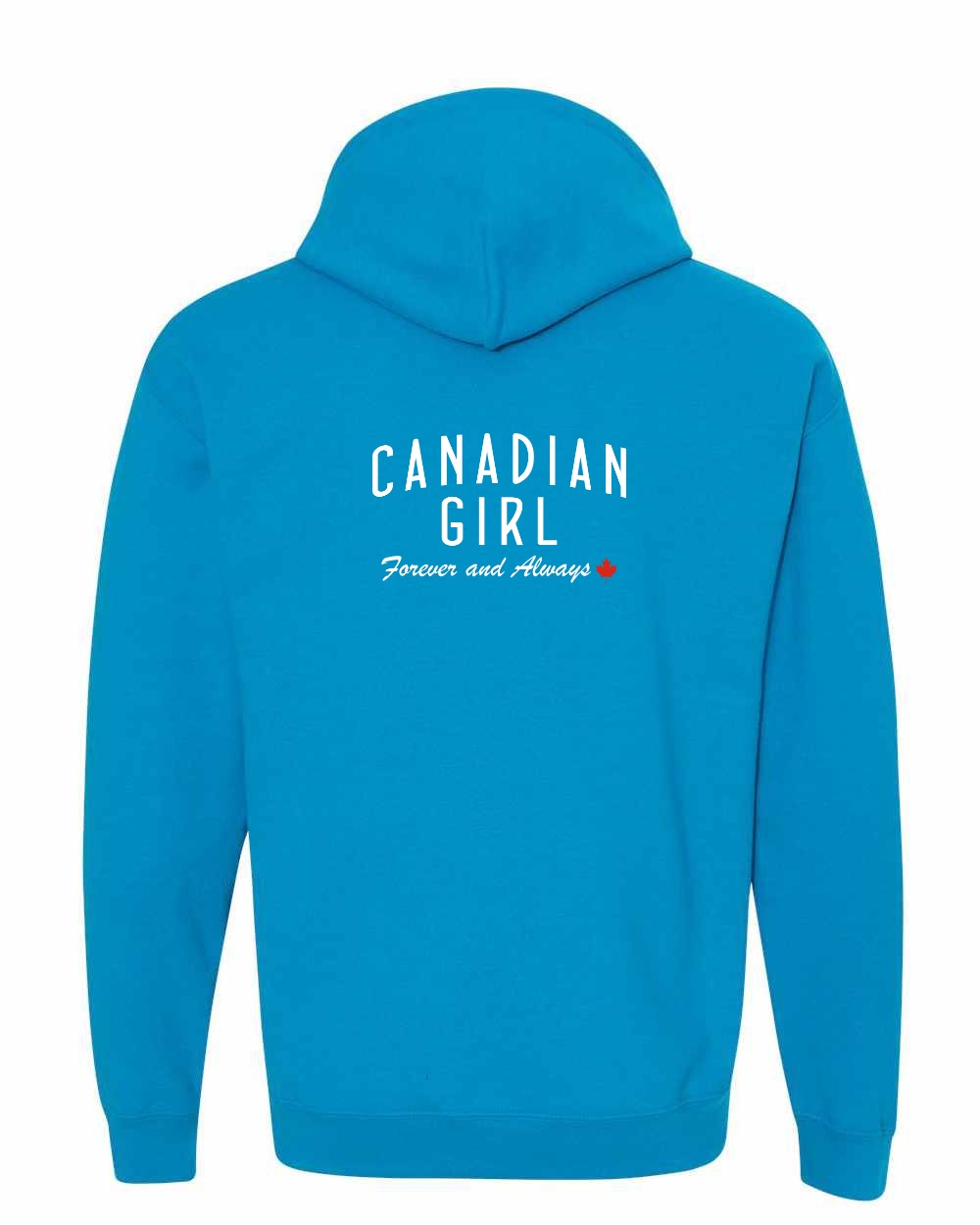 Canadian Girl Forever and Always Left Chest and Back Pullover Hoodie