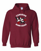 Canadian Bomb Squad Cropped Pullover Hoodie in Cardinal Red