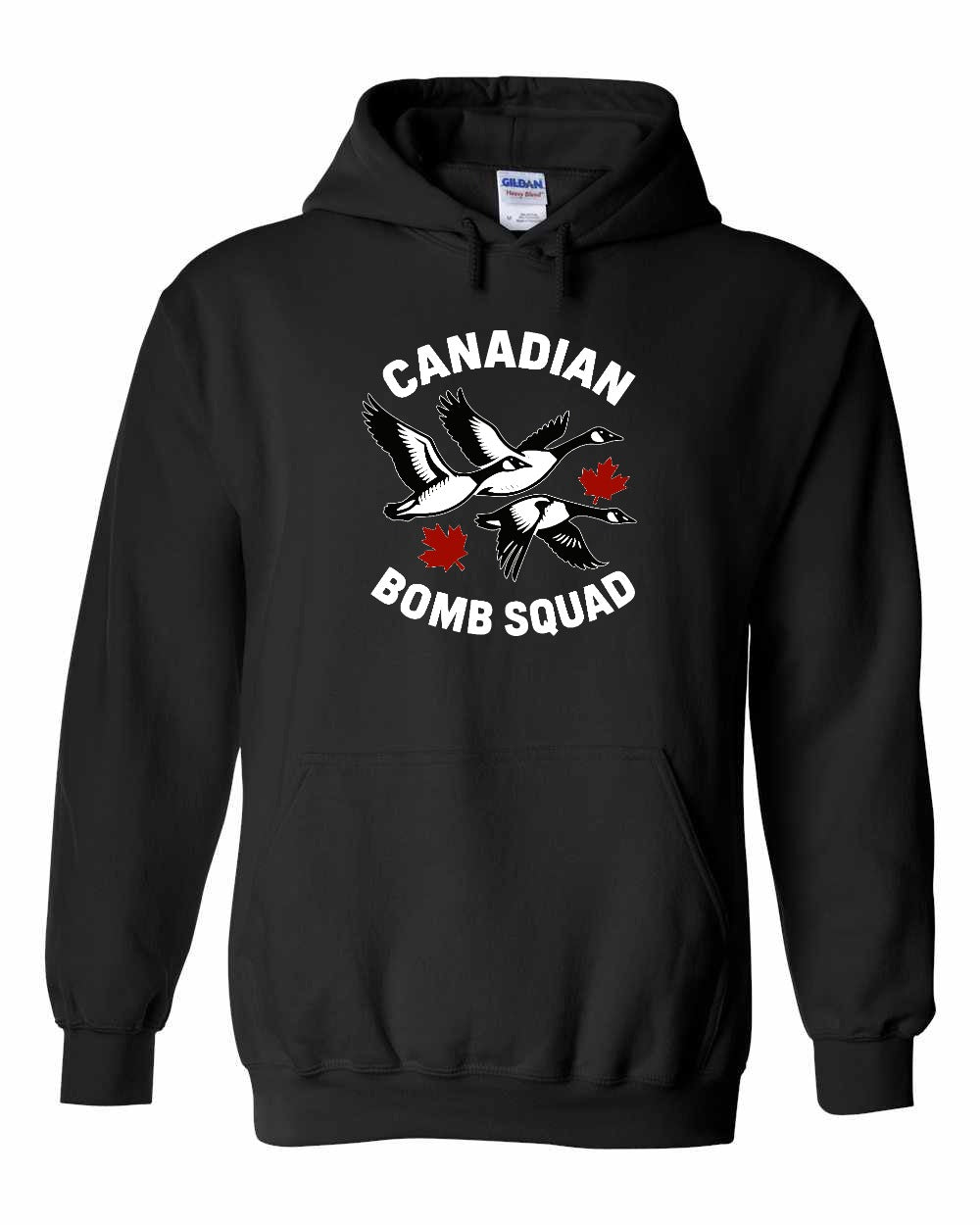 Canadian Bomb Squad Cropped Pullover Hoodie in Black