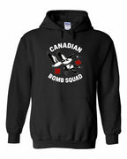 Canadian Bomb Squad Cropped Pullover Hoodie in Black