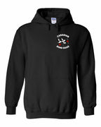 Canadian Bomb Squad Cropped Left Chest and Back Pullover Hoodie in Black