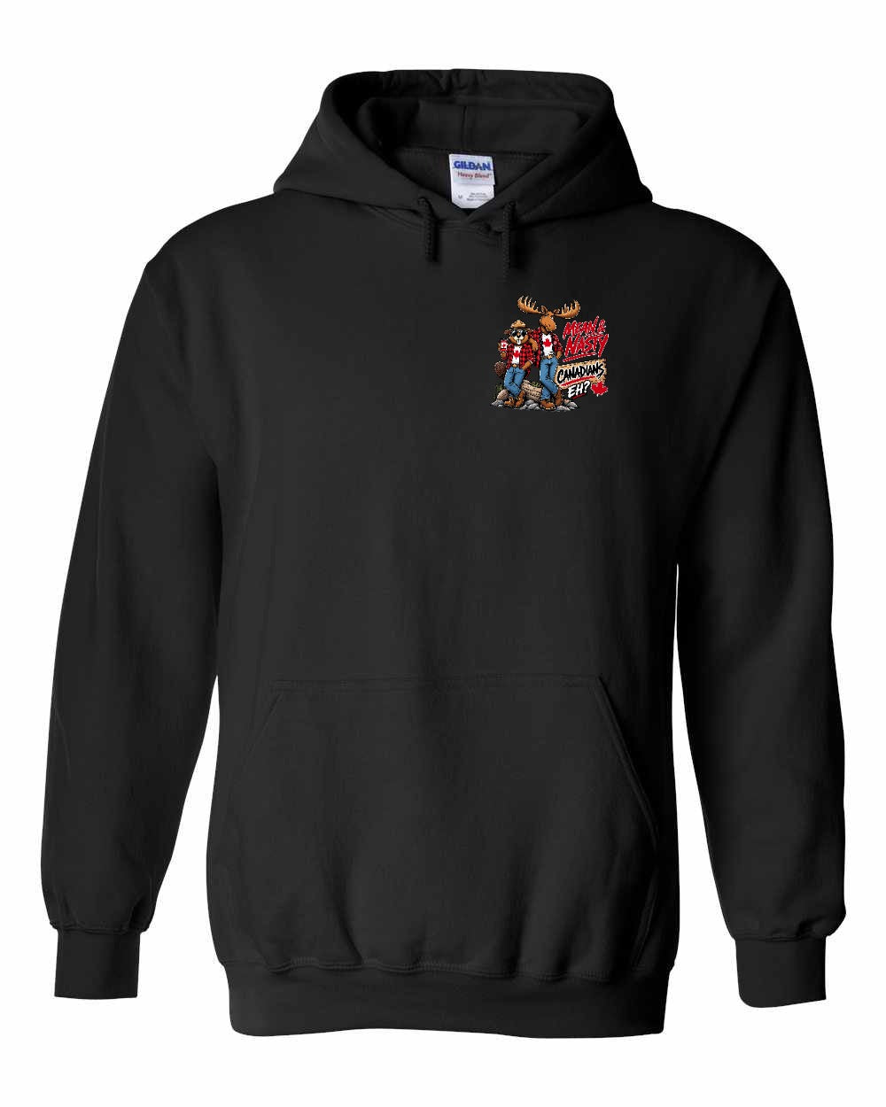 Mean and Nasty New Left Chest and Back Pullover Hoodie in Black
