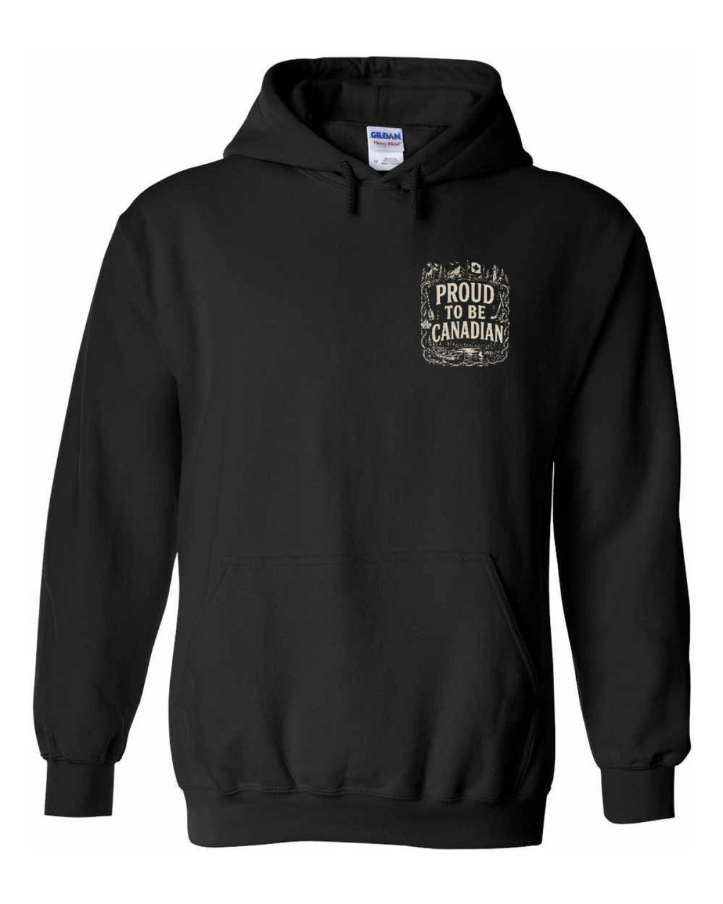 Proud To Be Canadian Folk Left Chest and Back  Pullover Hoodie - Unisex