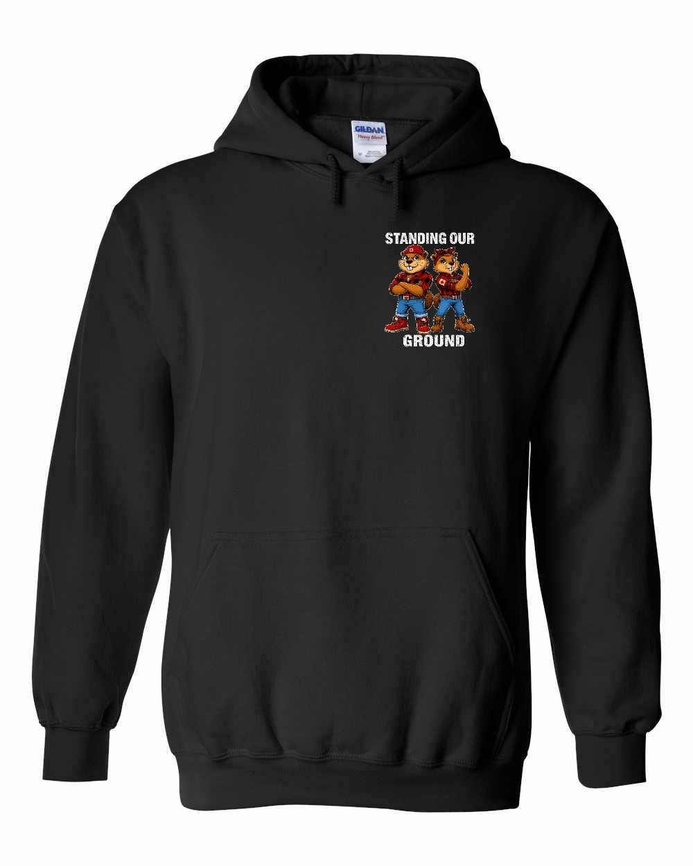 Standing Our Ground Left Chest Pullover Hoodie in Black
