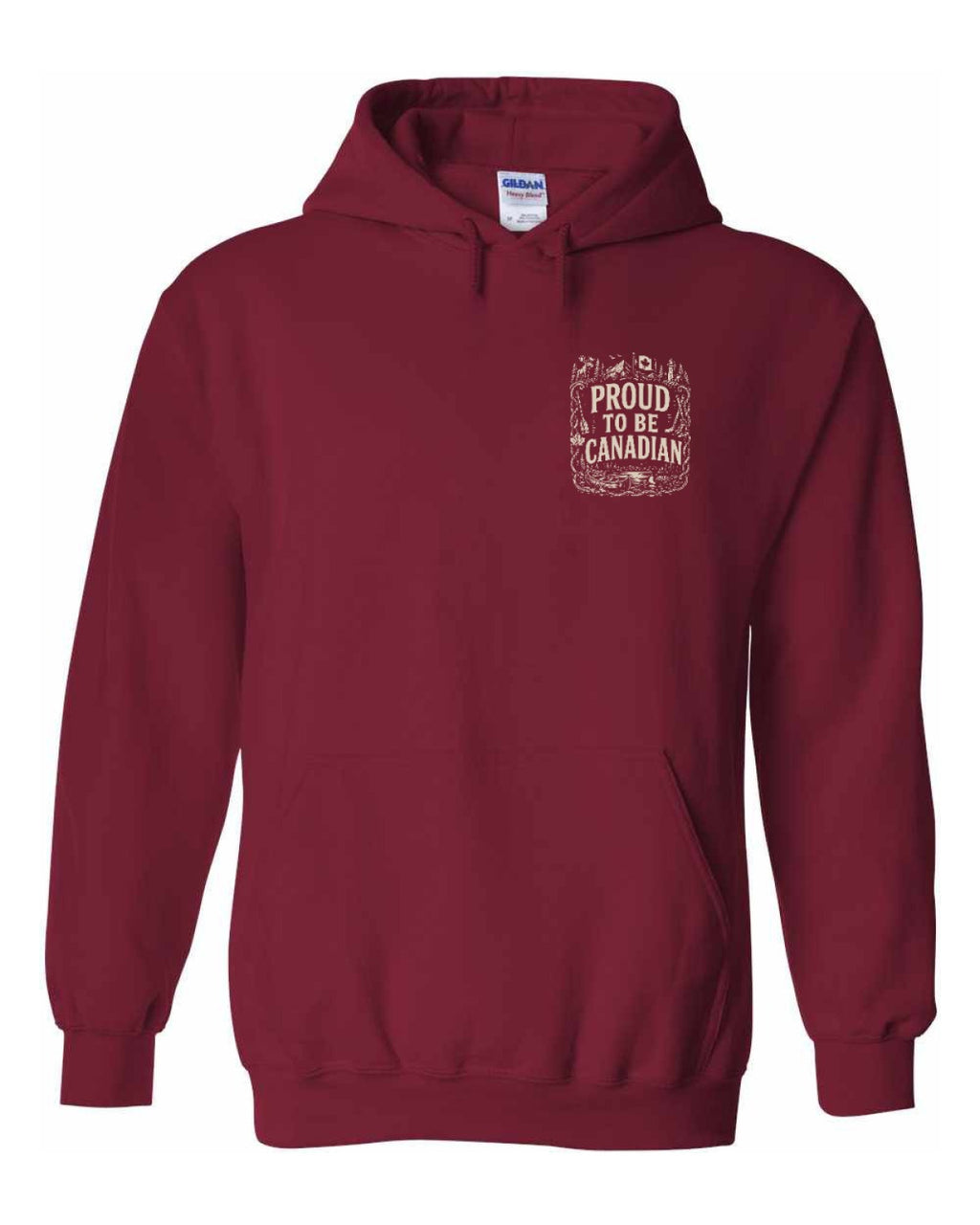 Proud To Be Canadian Folk Left Chest and Back  Pullover Hoodie - Unisex