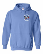 Canadian Bomb Squad Cropped Left Chest and Back Pullover Hoodie in Carolina Blue