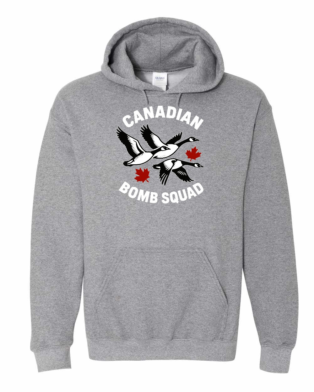 Canadian Bomb Squad Cropped Pullover Hoodie in Graphite Heather