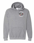 Canadian Bomb Squad Cropped Left Chest and Back Pullover Hoodie in Graphite Heather